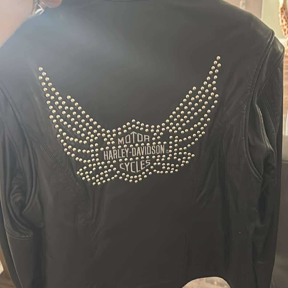 Harley-Davidson Black Jacket with Studded Wing Design